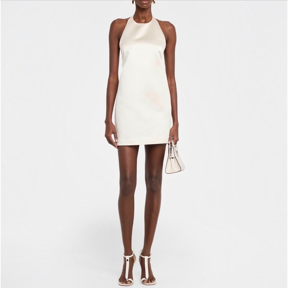 NEW A.L.C. Sophia Satin Mini Dress Off White Size 4